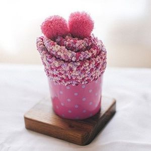Cupcake Pom Pom Fuzzy Socks - Pink